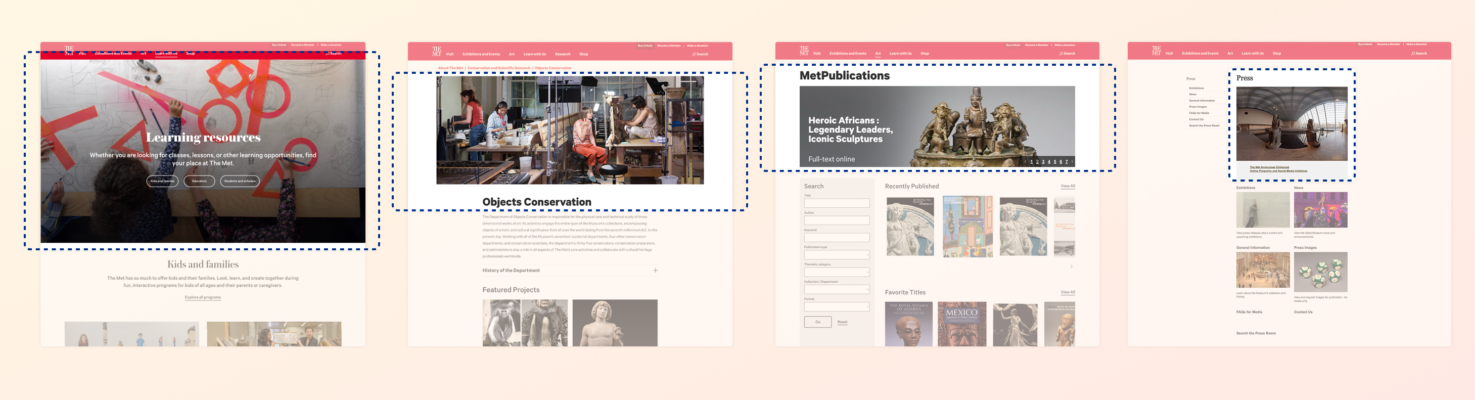 Pages illustrating the four different component libraries in use prior to consolidation efforts.