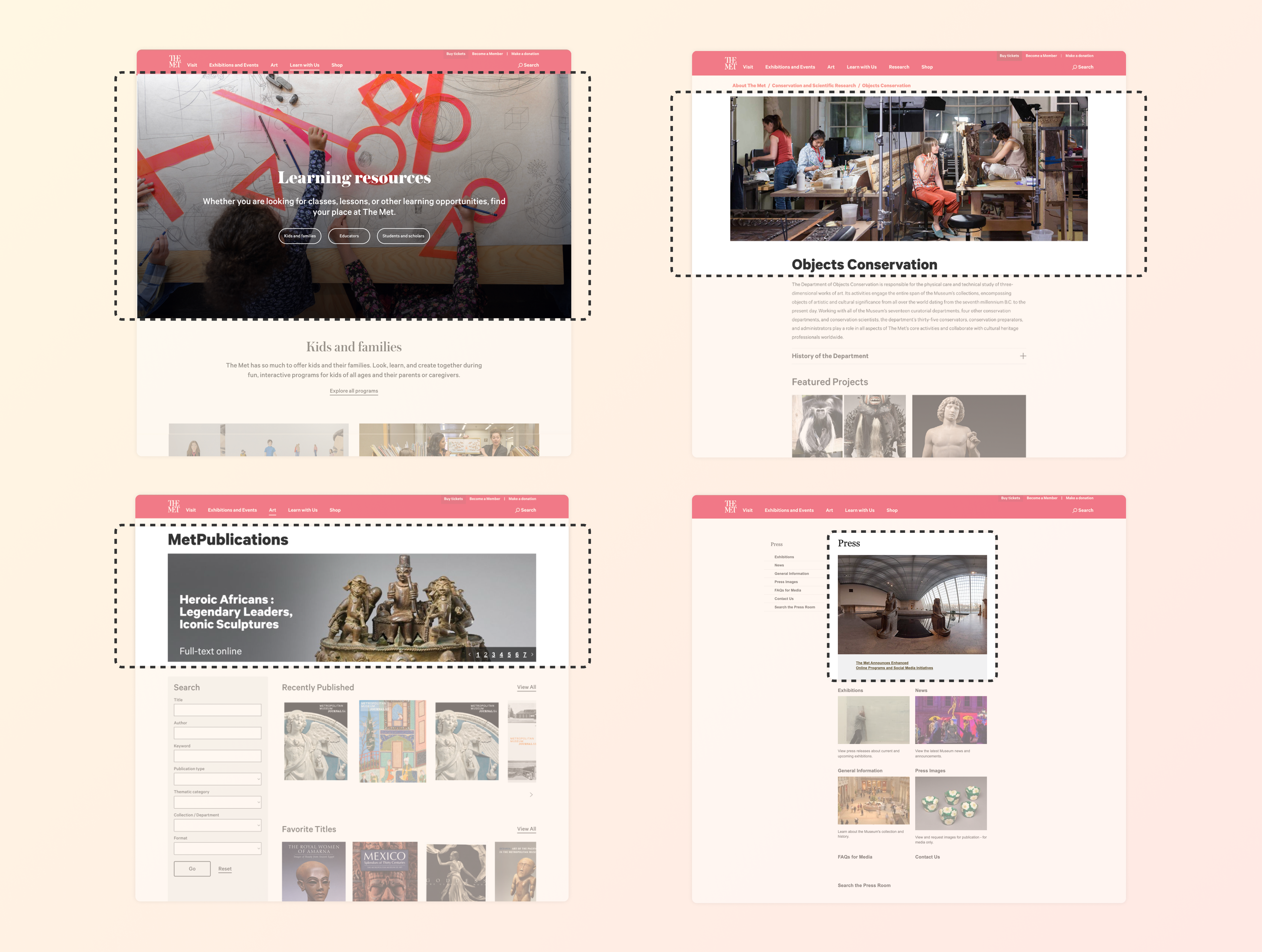 Pages illustrating the four different component libraries in use prior to consolidation efforts.