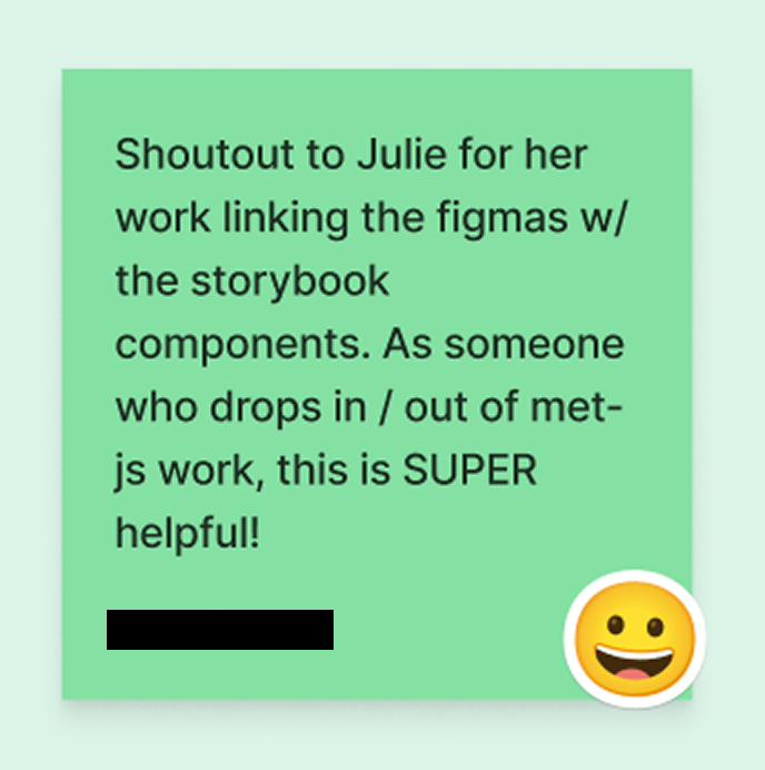 Retro comment praising Storybook work.